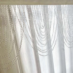2 Pack Acrylic Crystal Beaded Curtain Valance with Polyester Rod Pocket, 23"x42" Triple Swag Diamond Cut Doorway Curtains - Bell Racket Store