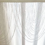 2 Pack Acrylic Crystal Beaded Curtain Valance with Polyester Rod Pocket, 23"x42" Triple Swag Diamond Cut Doorway Curtains - Bell Racket Store