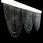 2 Pack Acrylic Crystal Beaded Curtain Valance with Polyester Rod Pocket, 23"x42" Triple Swag Diamond Cut Doorway Curtains - Bell Racket Store