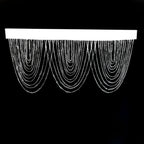2 Pack Acrylic Crystal Beaded Curtain Valance with Polyester Rod Pocket, 23"x42" Triple Swag Diamond Cut Doorway Curtains - Bell Racket Store