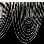 2 Pack Acrylic Crystal Beaded Curtain Valance with Polyester Rod Pocket, 23"x42" Triple Swag Diamond Cut Doorway Curtains - Bell Racket Store