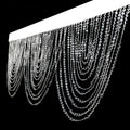 2 Pack Acrylic Crystal Beaded Curtain Valance with Polyester Rod Pocket, 23"x42" Triple Swag Diamond Cut Doorway Curtains - Bell Racket Store