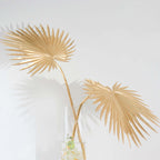 2 - Pack Artificial Palm Leaf Stems Metallic Gold - Glam Tropical Faux Plant Vase Filler Floral Backdrop Table Decor 34" - Bell Racket Store