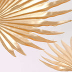 2 - Pack Artificial Palm Leaf Stems Metallic Gold - Glam Tropical Faux Plant Vase Filler Floral Backdrop Table Decor 34" - Bell Racket Store