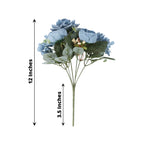 2 Pack Artificial Rose & Peony Floral Arrangements â€“ 12" Dusty Blue Silk Bouquets for Weddings & Home DÃ©cor - Bell Racket Store
