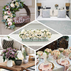 2 Pack Artificial Rose & Peony Floral Arrangements â€“ 12" Dusty Blue Silk Bouquets for Weddings & Home DÃ©cor - Bell Racket Store