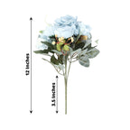 2 Pack Artificial Rose & Peony Floral Arrangements â€“ 12" Light Blue Silk Bouquets for Weddings & Home DÃ©cor - Bell Racket Store