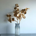 2 - Pack Artificial Round Eucalyptus Leaf Branches Metallic Gold - Lifelike Faux Stems for Modern Centerpieces & Floral Arrangements 27" - Bell Racket Store