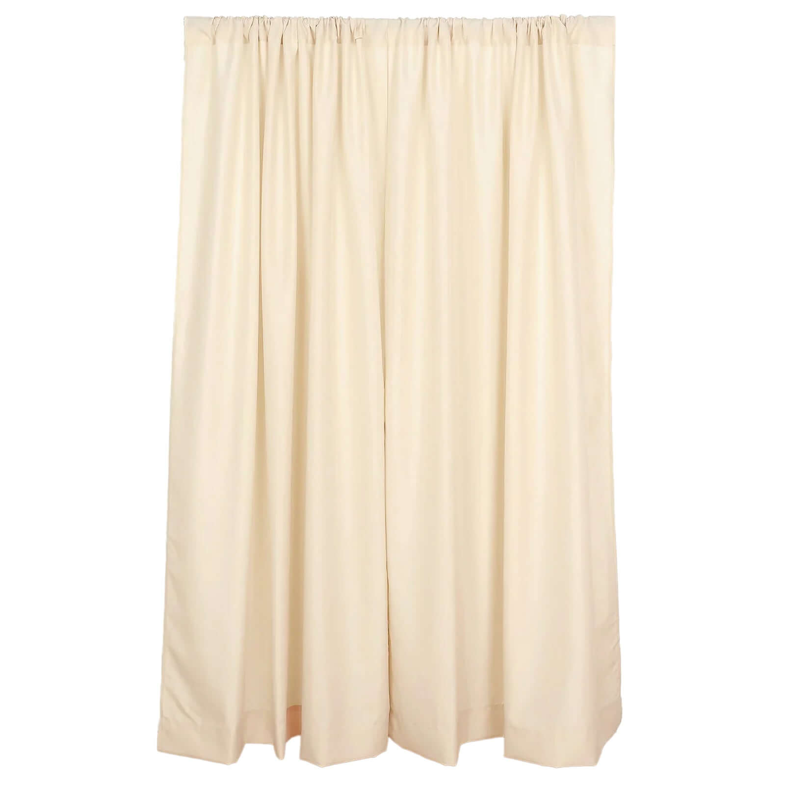 2 Pack Beige Polyester Event Curtain Drapes, 10ftx8ft Backdrop Event Panels With Rod Pockets 130 GSM - Bell Racket Store