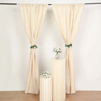 2 Pack Beige Polyester Event Curtain Drapes, 10ftx8ft Backdrop Event Panels With Rod Pockets 130 GSM - Bell Racket Store