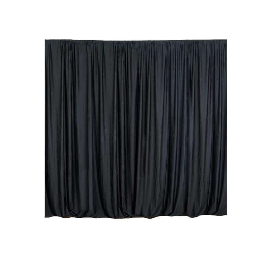 2 Pack Black Scuba Polyester Event Curtain Drapes, Durable Flame Resistant Backdrop Event Panels Wrinkle Free with Rod Pockets - 10ftx10ft - NestOCart