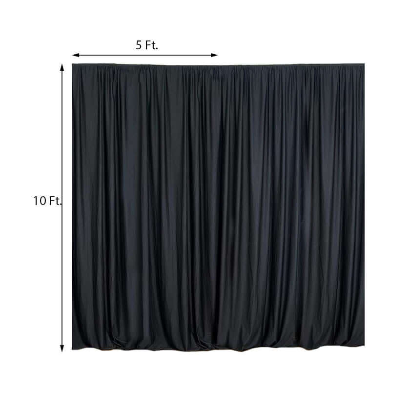 2 Pack Black Scuba Polyester Event Curtain Drapes, Durable Flame Resistant Backdrop Event Panels Wrinkle Free with Rod Pockets - 10ftx10ft - NestOCart