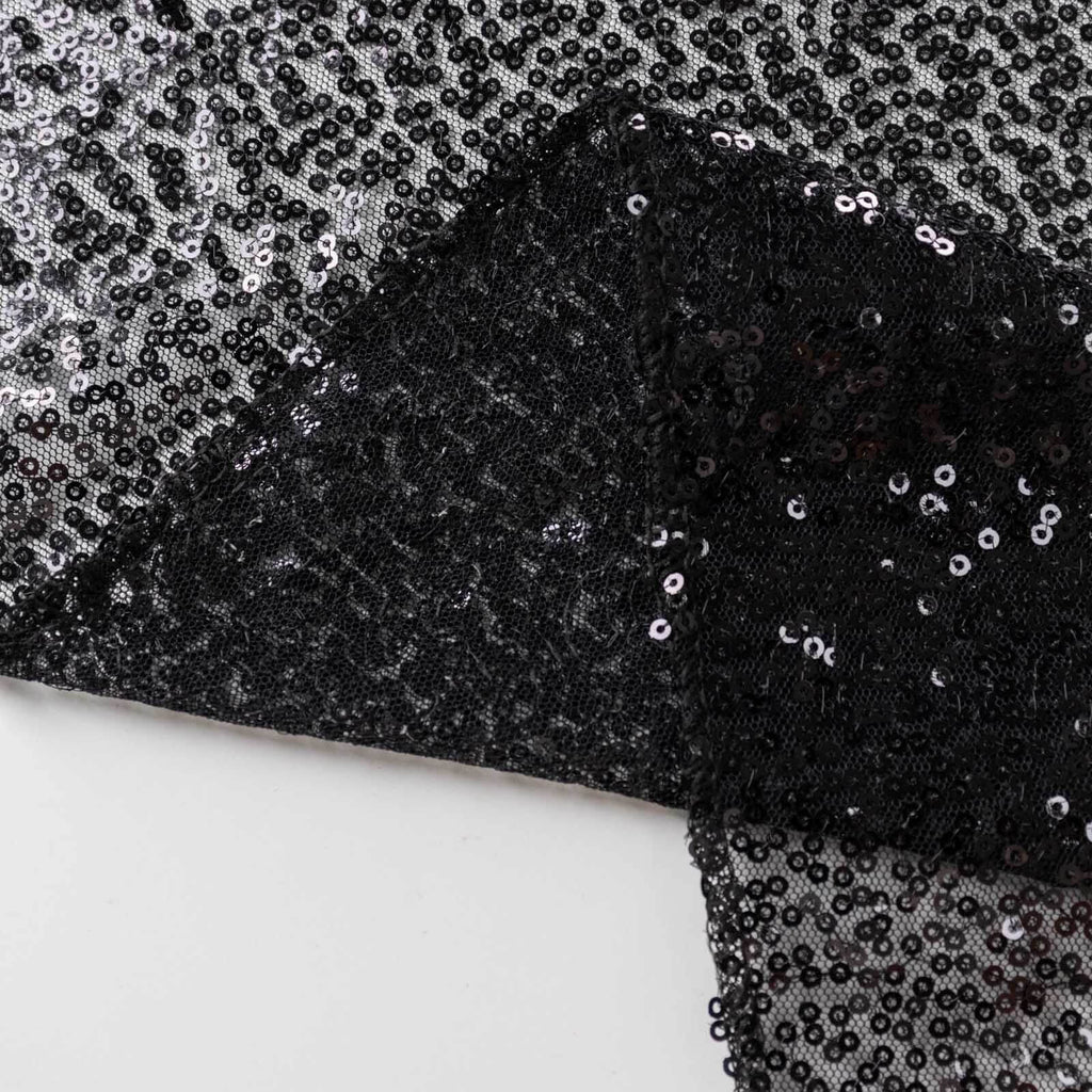 2 Pack Black Sequin Event Curtain Drapes with Rod Pockets, Seamless Backdrop Event Panels - 8ftx2ft - Bell Racket Store