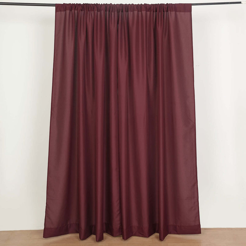 2 Pack Burgundy Polyester Event Curtain Drapes, 10ftx8ft Backdrop Event Panels With Rod Pockets 130 GSM - Bell Racket Store