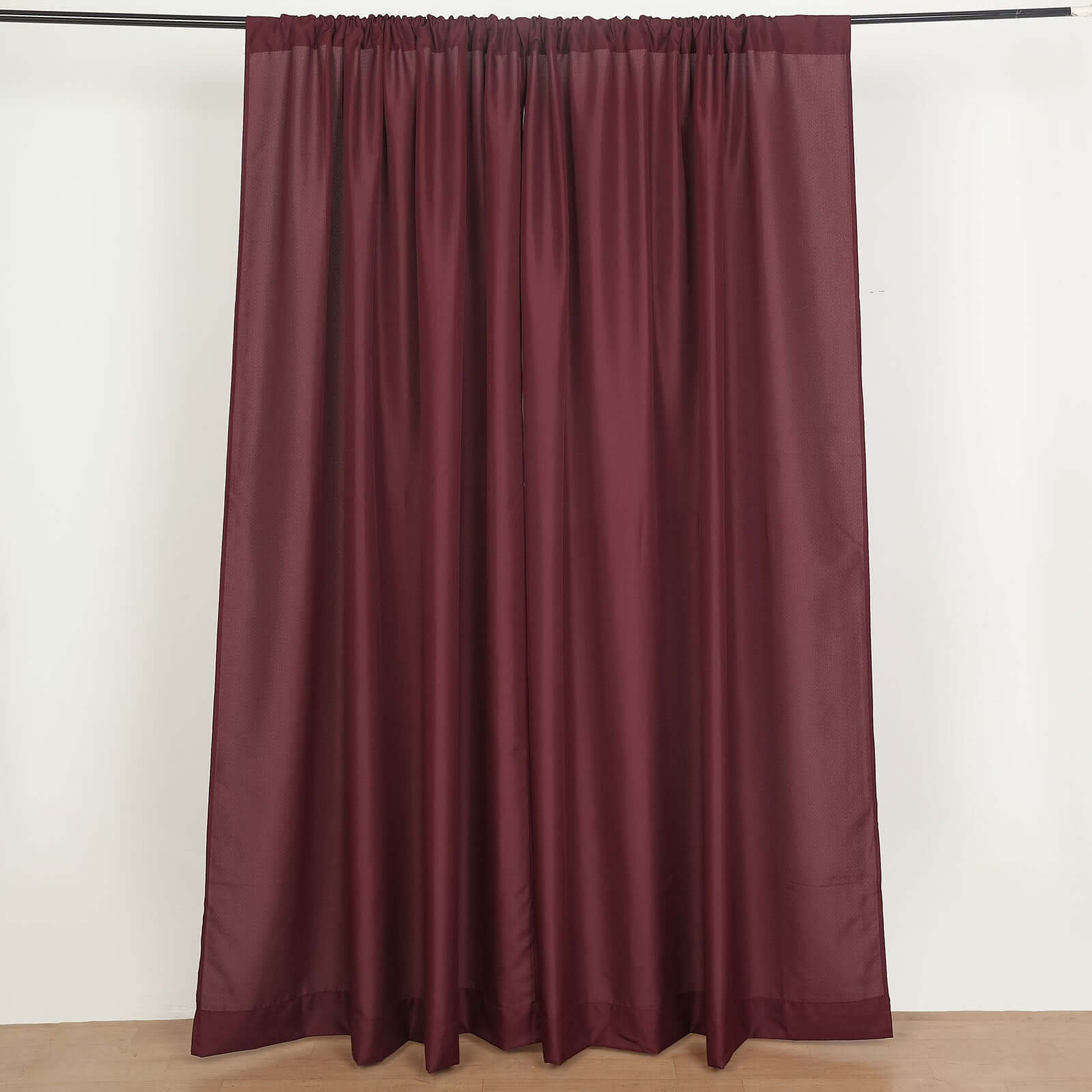 2 Pack Burgundy Polyester Event Curtain Drapes, 10ftx8ft Backdrop Event Panels With Rod Pockets 130 GSM - Bell Racket Store