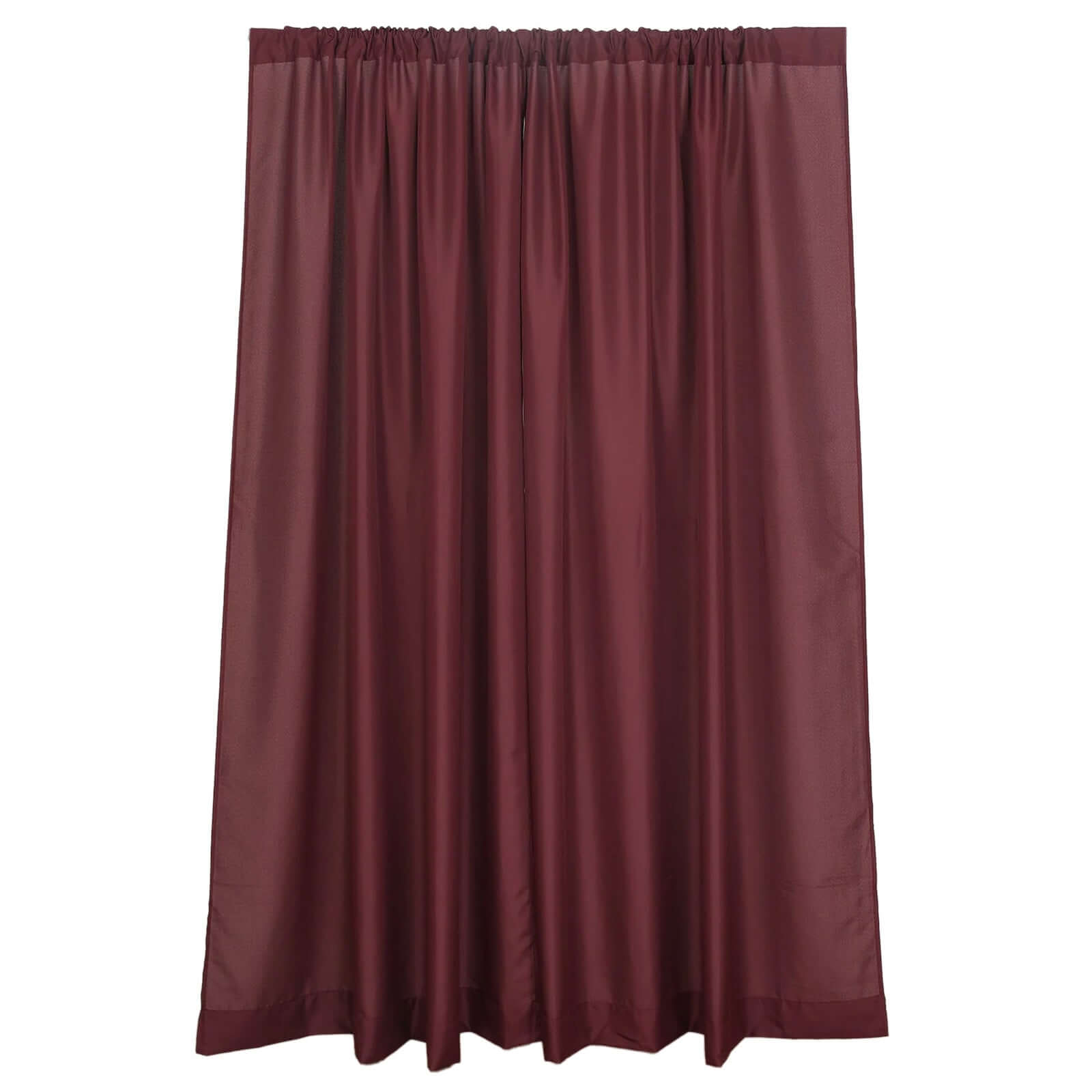 2 Pack Burgundy Polyester Event Curtain Drapes, 10ftx8ft Backdrop Event Panels With Rod Pockets 130 GSM - Bell Racket Store