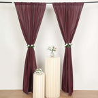 2 Pack Burgundy Polyester Event Curtain Drapes, 10ftx8ft Backdrop Event Panels With Rod Pockets 130 GSM - Bell Racket Store