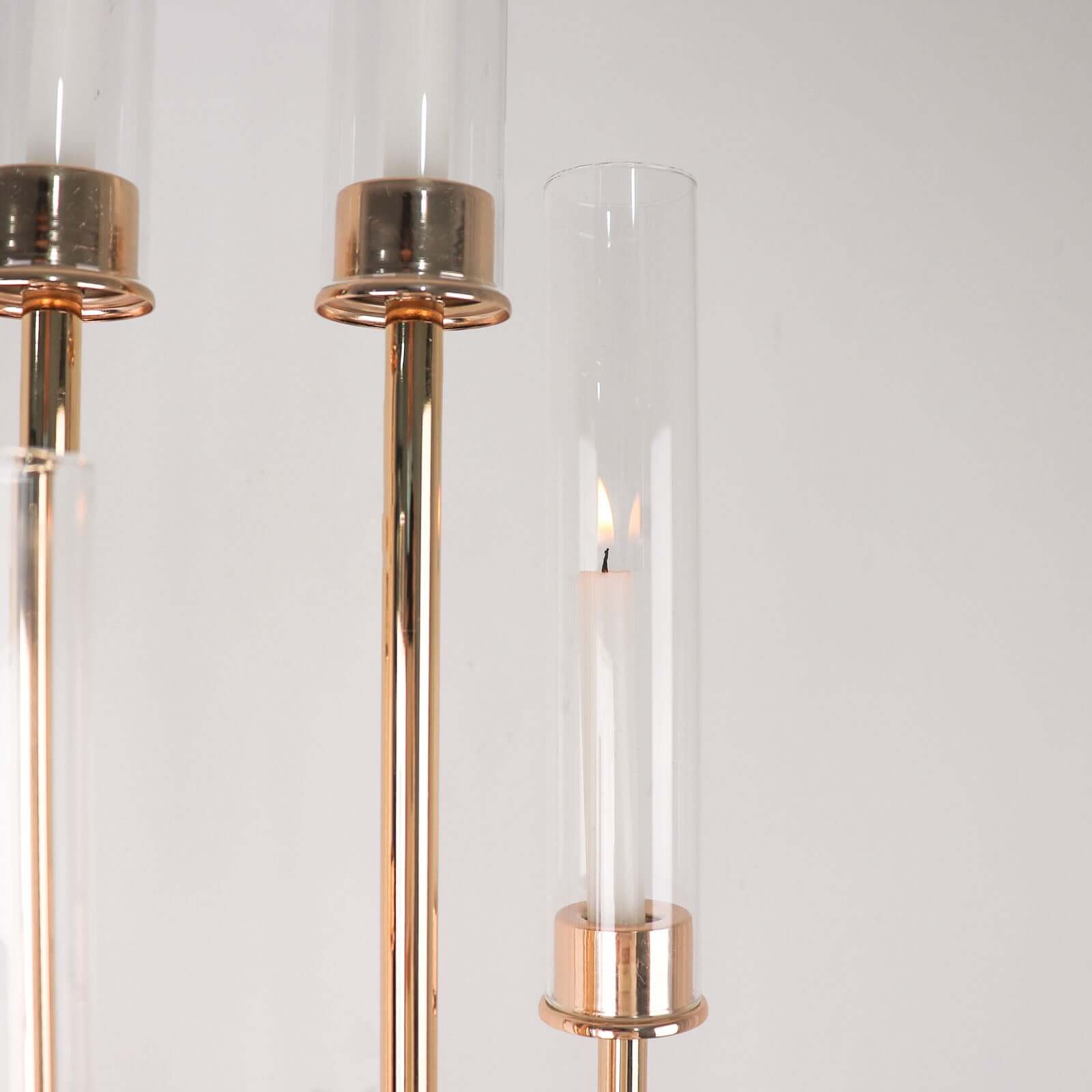 2 - Pack Clear Glass Candelabra Shades Open End Hurricane Design - Sophisticated Table Centerpiece 10" - Bell Racket Store