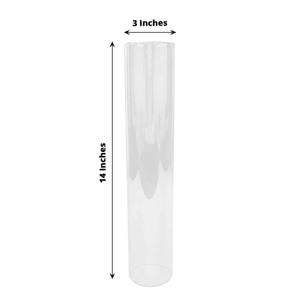2 - Pack Clear Glass Candelabra Shades Open End Hurricane Design - Stylish Table Centerpiece 14" - Bell Racket Store