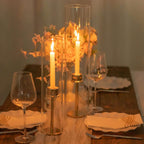 2 - Pack Clear Glass Candelabra Shades Open End Hurricane Design - Stylish Table Centerpiece 14" - Bell Racket Store