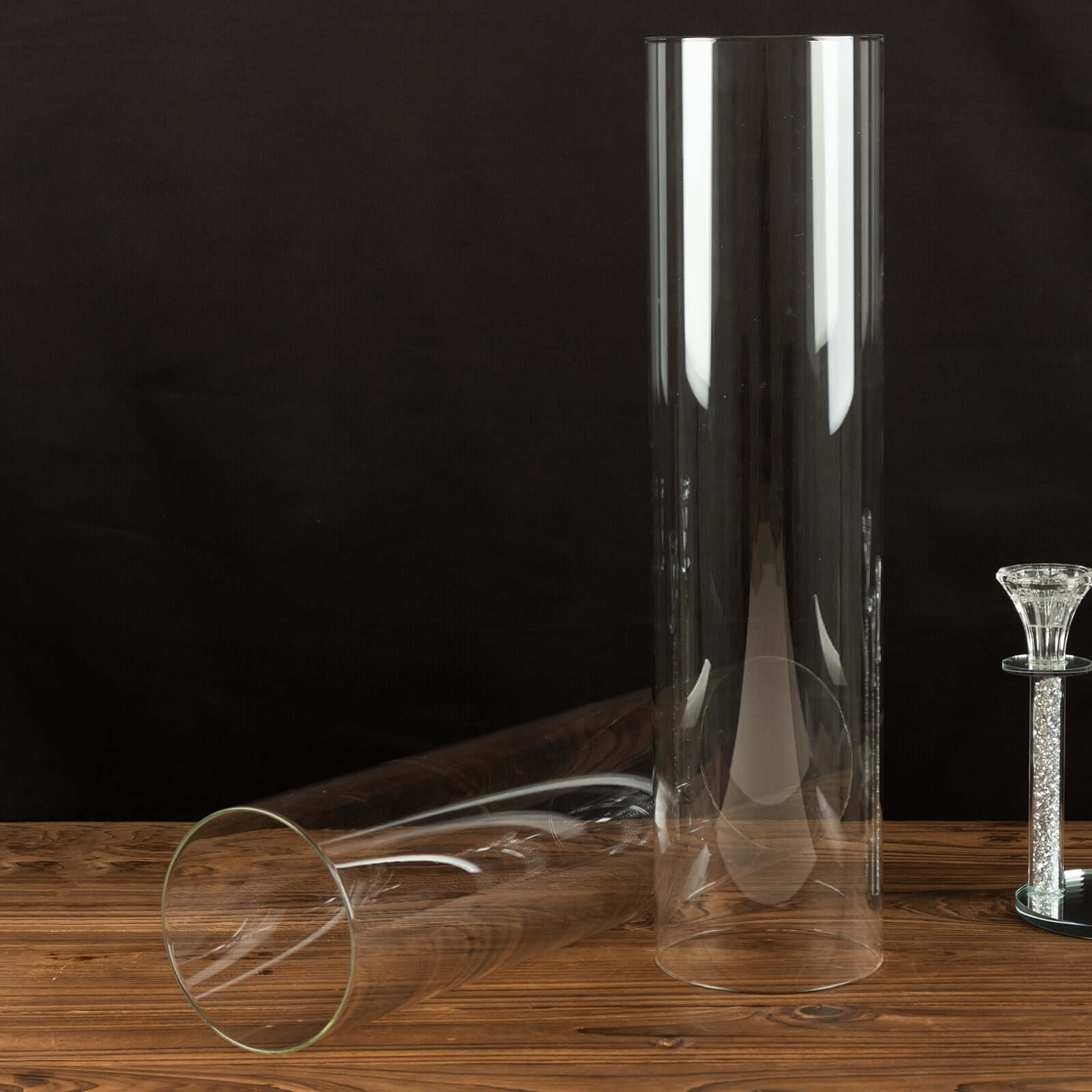 2 - Pack Clear Glass Candelabra Shades Open End Hurricane Design - Stylish Table Centerpiece 20" - Bell Racket Store