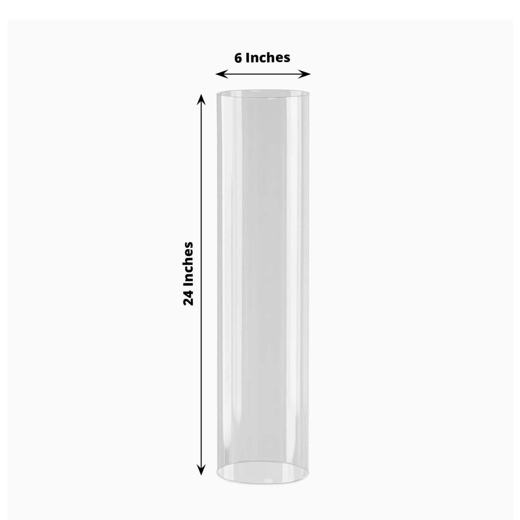 2 - Pack Clear Glass Candelabra Shades Open End Hurricane Design - Stylish Table Centerpiece 24" - Bell Racket Store