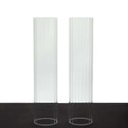 2 - Pack Clear Ribbed Glass Hurricane Shades Open End Design - Stylish Candelabra Pillar Candle Holder Table Centerpiece 14" - Bell Racket Store