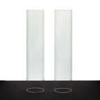 2 - Pack Clear Ribbed Glass Hurricane Shades Open End Design - Stylish Candelabra Pillar Candle Holder Table Centerpiece 18" - Bell Racket Store