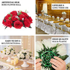 2 Pack Cream Silk 15 - Head Rose Flower Balls For Centerpieces - 10", Artificial Kissing Ball Floral Arrangements - Bell Racket Store