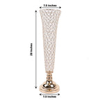 2 - Pack Crystal Beaded Trumpet Vase Gold - Exquisite Floral Display Centerpiece Stand Set for Banquets & Receptions 28" Tall - Bell Racket Store