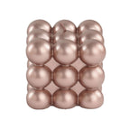2 - Pack Decorative Paraffin Wax Candles Bubble Cube Design Metallic Rose Gold - Unscented Long Burning Pillar Candle Set 2" - Bell Racket Store