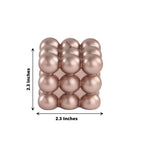 2 - Pack Decorative Paraffin Wax Candles Bubble Cube Design Metallic Rose Gold - Unscented Long Burning Pillar Candle Set 2" - Bell Racket Store