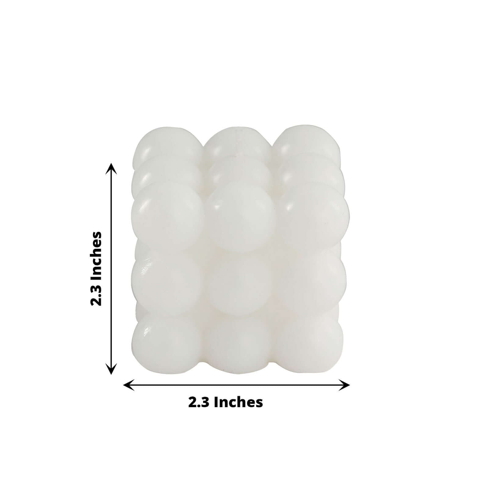 2 - Pack Decorative Paraffin Wax Candles Bubble Cube Design White - Unscented Long Burning Pillar Candle Set 2" - Bell Racket Store