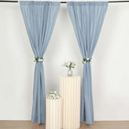 2 Pack Dusty Blue Polyester Event Curtain Drapes, 10ftx8ft Backdrop Event Panels With Rod Pockets 130 GSM - Bell Racket Store