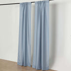 2 Pack Dusty Blue Polyester Event Curtain Drapes, 10ftx8ft Backdrop Event Panels With Rod Pockets 130 GSM - Bell Racket Store
