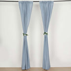 2 Pack Dusty Blue Polyester Event Curtain Drapes, 10ftx8ft Backdrop Event Panels With Rod Pockets 130 GSM - Bell Racket Store