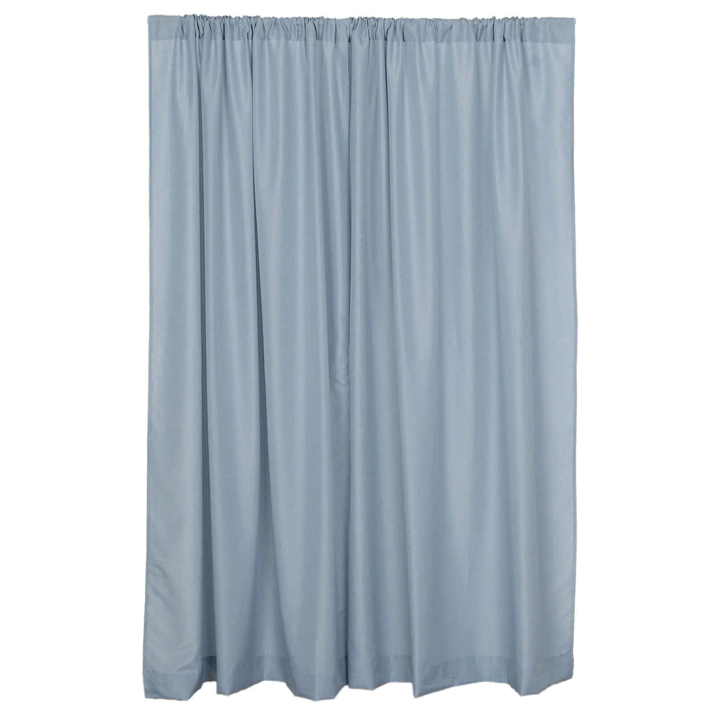2 Pack Dusty Blue Polyester Event Curtain Drapes, 10ftx8ft Backdrop Event Panels With Rod Pockets 130 GSM - Bell Racket Store