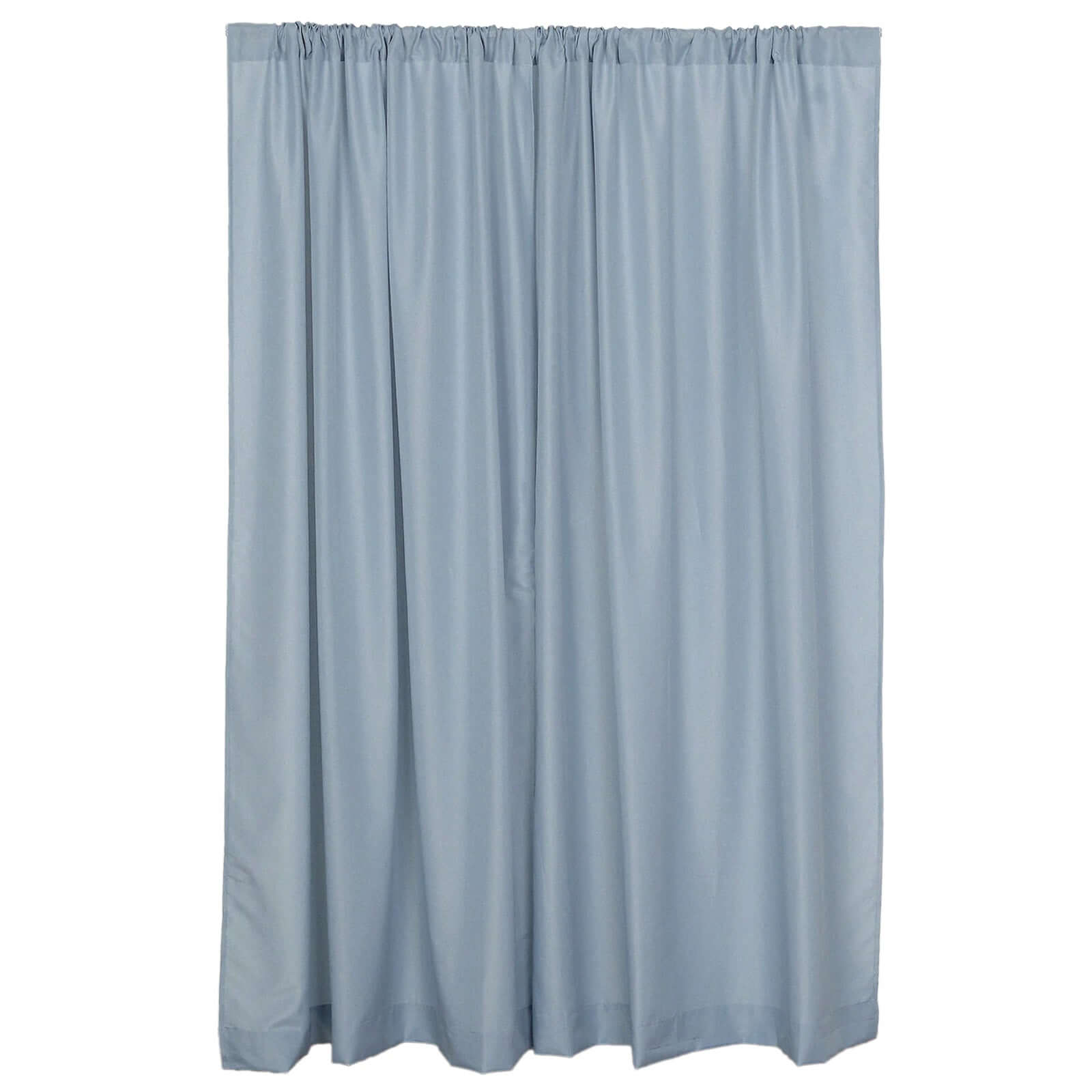 2 Pack Dusty Blue Polyester Event Curtain Drapes, 10ftx8ft Backdrop Event Panels With Rod Pockets 130 GSM - Bell Racket Store