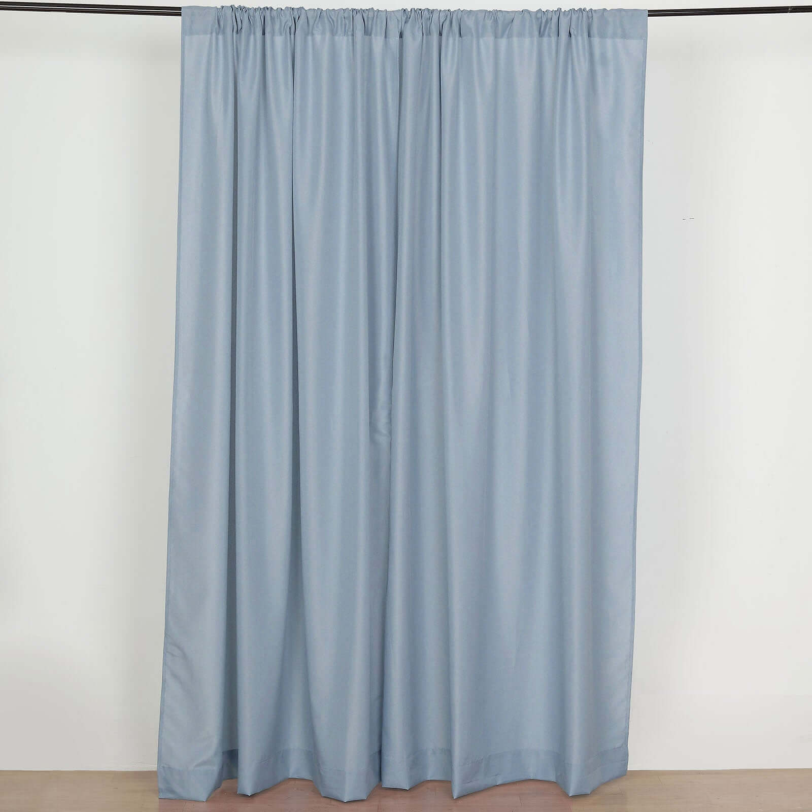 2 Pack Dusty Blue Polyester Event Curtain Drapes, 10ftx8ft Backdrop Event Panels With Rod Pockets 130 GSM - Bell Racket Store