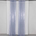 2 Pack Dusty Blue Sequin Event Curtain Drapes with Rod Pockets, Seamless Backdrop Event Panels - 8ftx2ft - Bell Racket Store