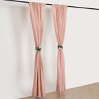 2 Pack Dusty Rose Polyester Event Curtain Drapes, 10ftx8ft Backdrop Event Panels With Rod Pockets 130 GSM - Bell Racket Store