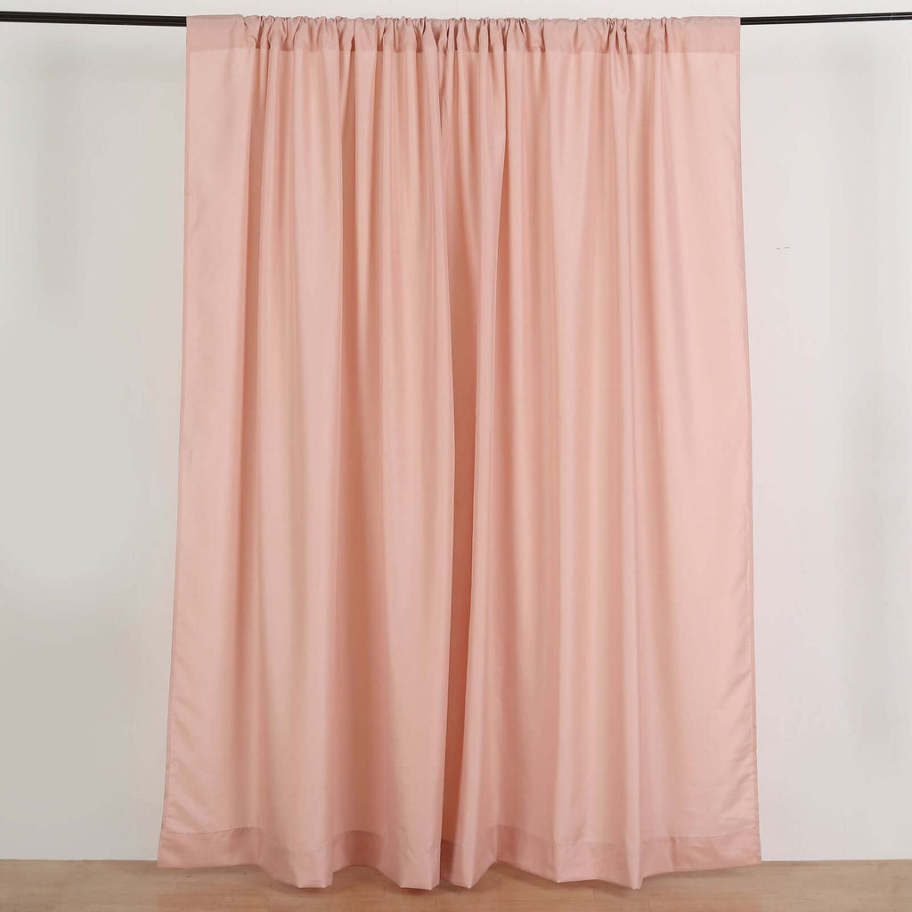 2 Pack Dusty Rose Polyester Event Curtain Drapes, 10ftx8ft Backdrop Event Panels With Rod Pockets 130 GSM - Bell Racket Store