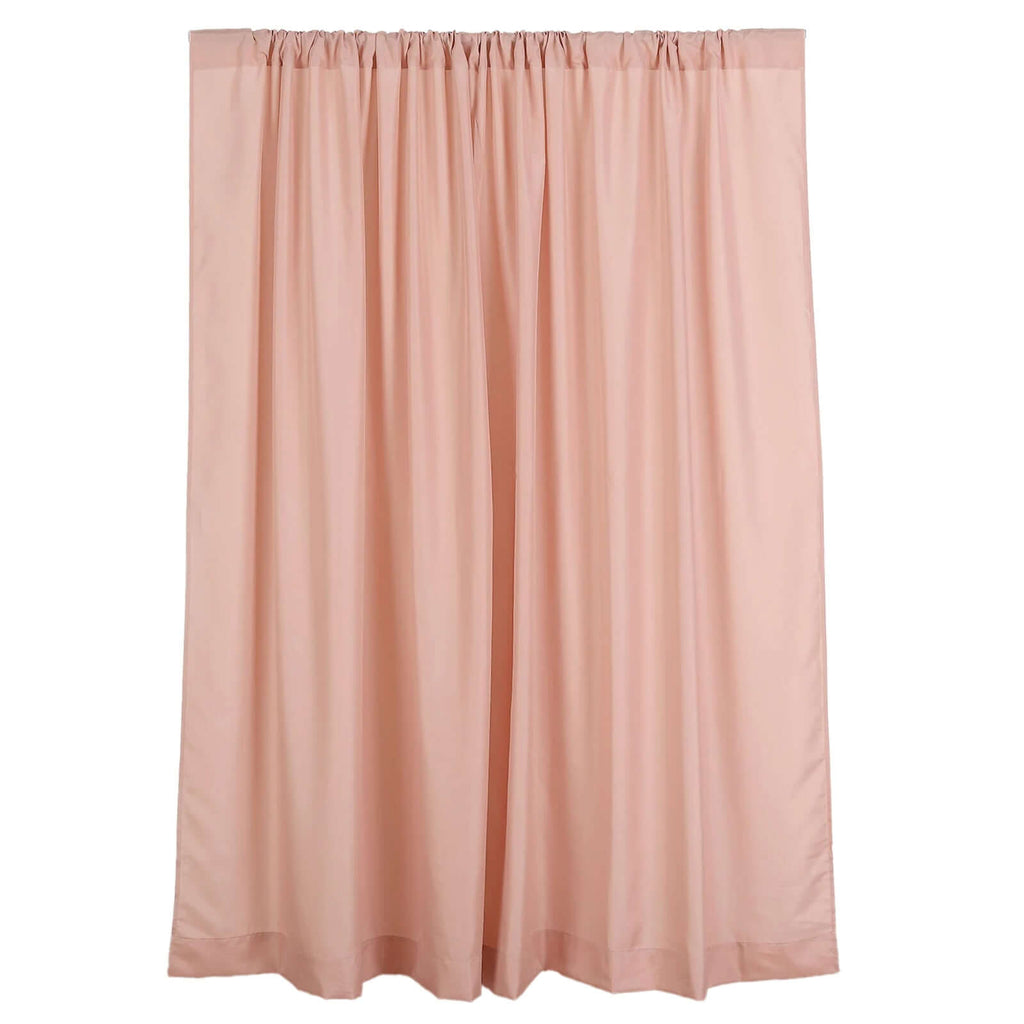 2 Pack Dusty Rose Polyester Event Curtain Drapes, 10ftx8ft Backdrop Event Panels With Rod Pockets 130 GSM - Bell Racket Store