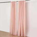 2 Pack Dusty Rose Polyester Event Curtain Drapes, 10ftx8ft Backdrop Event Panels With Rod Pockets 130 GSM - Bell Racket Store