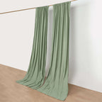 2 Pack Dusty Sage Green Scuba Polyester Event Curtain Drapes, Durable Flame Resistant Backdrop Event Panels Wrinkle Free with Rod Pockets - 10ftx10ft