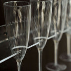 2 - Pack Floating Wine Glass Holder Rack Clear Acrylic Holds 12, Wall Mounted Champagne Flute Stemware Hanging Shelves for Events & Home Bar 21" - Bell Racket Store