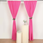 2 Pack Fuchsia Polyester Event Curtain Drapes, 10ftx8ft Backdrop Event Panels With Rod Pockets 130 GSM - Bell Racket Store