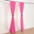 2 Pack Fuchsia Polyester Event Curtain Drapes, 10ftx8ft Backdrop Event Panels With Rod Pockets 130 GSM - Bell Racket Store