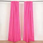 2 Pack Fuchsia Polyester Event Curtain Drapes, 10ftx8ft Backdrop Event Panels With Rod Pockets 130 GSM - Bell Racket Store