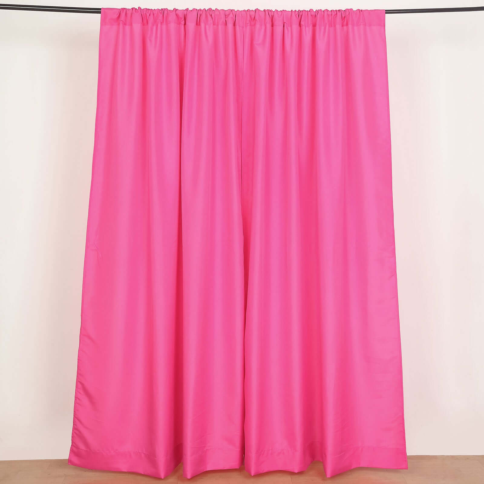 2 Pack Fuchsia Polyester Event Curtain Drapes, 10ftx8ft Backdrop Event Panels With Rod Pockets 130 GSM - Bell Racket Store